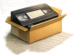 Box with tapes ready to send